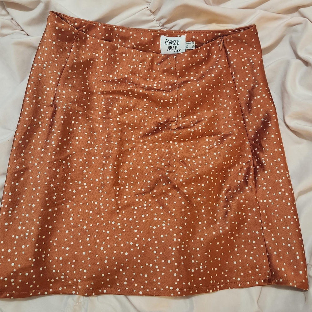 Princess Polly Rust Polka Dot Mini Skirt